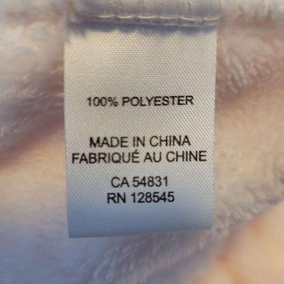 TASHI Women's Plush Bathrobe Size Large Pink and White - Picture 6 of 6